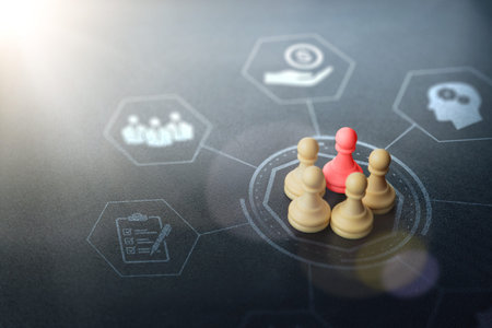 Compare chess that represents business leaders. organization administration Business concepts and...