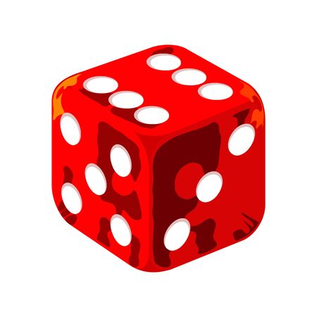 Detailed Casino Red Gambling Dice Vector Graphicのイラスト素材