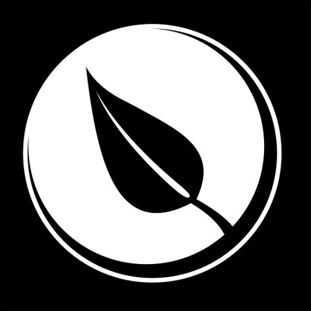 Leaf Icon - Earth Symbol of the elements, simple and clean vector graphics, digital illustrationのイラスト素材