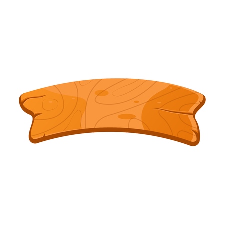 Cartoon wood sign board. Old west wood plank. Welcome board. Plank for banners or messages. Vector wood board isolated on white background.のイラスト素材
