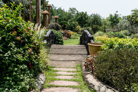 Small bridge in parkの写真素材