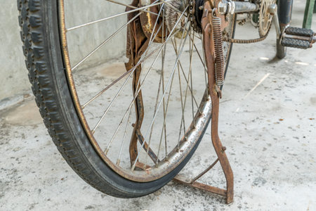 Part of old rusty bicycle