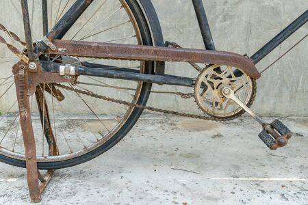 Part of old rusty bicycleの写真素材