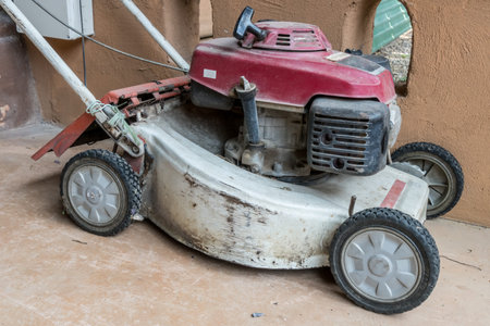 Old lawn mowerの写真素材