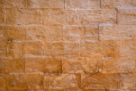 Old brown brick wallの写真素材