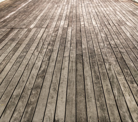 Brown old wooden floor perspective view