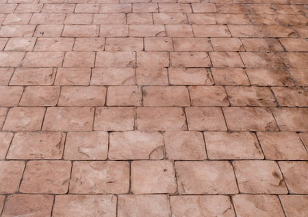 Concrete floor with stone texture stamp perspective viewの写真素材