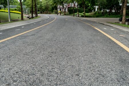 Asphalt road in the parkの写真素材