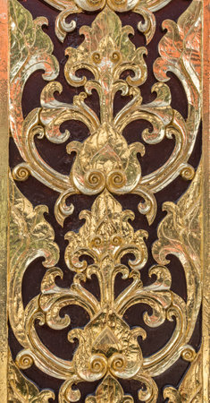 Thai wood carved pattern in Thai's temple