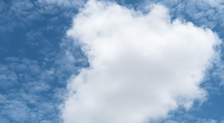 White cloud with blue sky background
