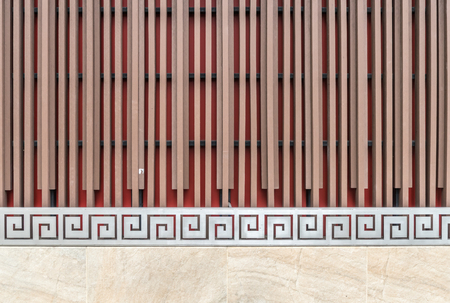 Modern Chinese wooden fenceの写真素材