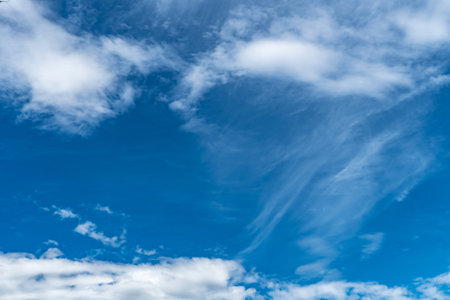 White cloud with blue sky backgroundの写真素材