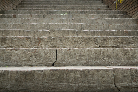 Aged brick staircase selective focus pointの写真素材