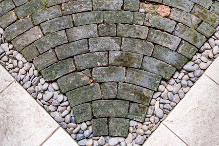 Old curve brick floor