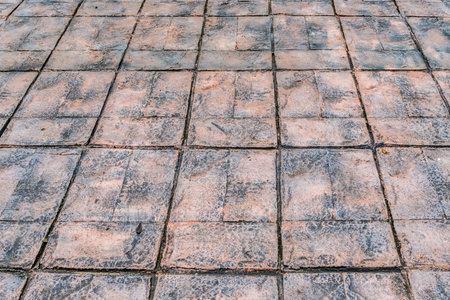 Perspective view of concrete block floor pattern
