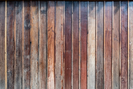 Old brown wooden wallの写真素材