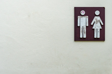 Toilet label on concrete wallの写真素材