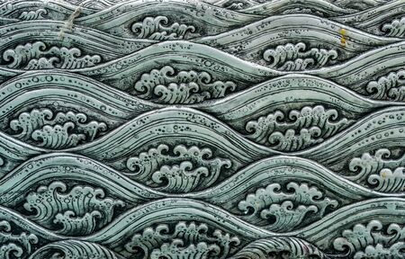 Silver plate craft, Thai style sea wave patternの写真素材