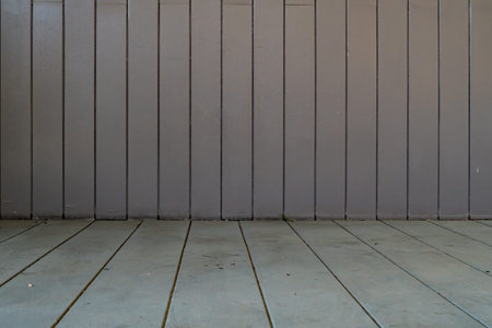 Gray wooden wall with gray wooden floor