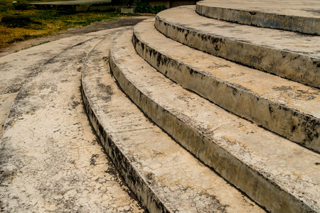 Perspective of Old Curve concrete staircaseの写真素材