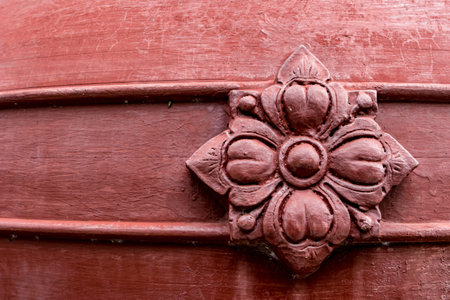 Red brown Thai ancient plaster stuccoの写真素材