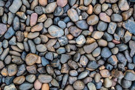 Image of gray and brown gravel texture backgroundの写真素材