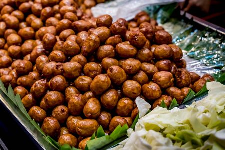 Thai traditional pork and rice sausageの写真素材