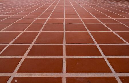 Perspective of Brown ceramic tile floorの写真素材