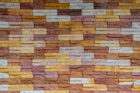 Part of colorful sandstone block wall textureの写真素材