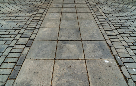 Concrete block pathway in the parkの写真素材