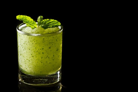 A glass of Mojito, a kind of cocktail drinkの写真素材