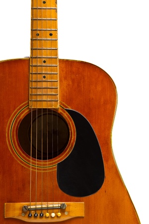 Vintage guitar on isolated whiteの写真素材