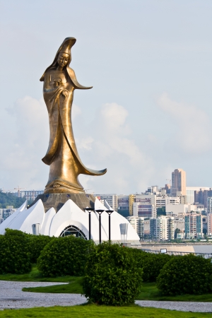 Kuan Yin statue at the harbour, Maocau, Chinaの写真素材