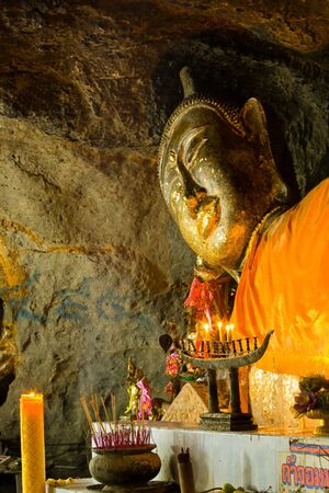 Reclining Buddha in the cave, Thailandのeditorial素材