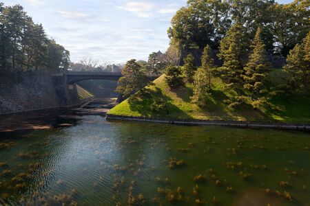 An ancient bridge over the canel to Imperial palaceのeditorial素材