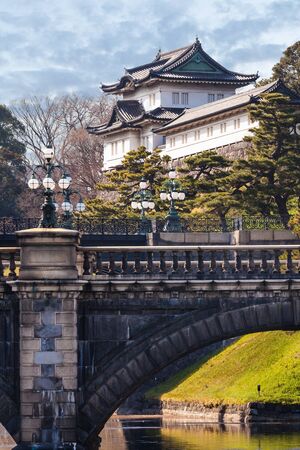 An ancient bridge over the canel to Imperial palaceのeditorial素材