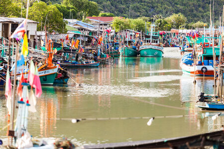 Fisherman village, Pranburi, Thailandのeditorial素材