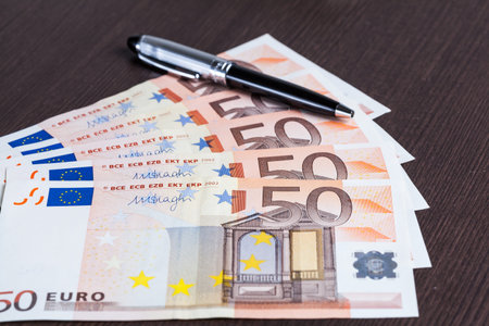 Euro banknote on the table
