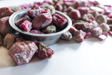 Ruby raw material from Thailandの写真素材
