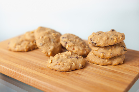 Almond cookies with rasin, homemade cookiesの写真素材