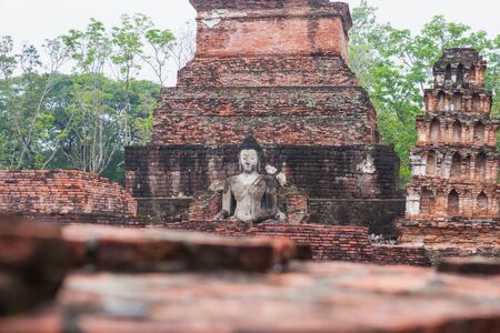 Ruin site of Sukhothai, ancient civilization of Siam (ancient name of Thailand)の写真素材