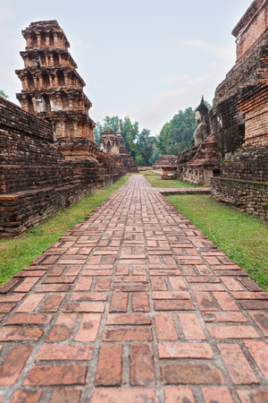 Ruin site of Sukhothai, ancient civilization of Siam (ancient name of Thailand)の写真素材