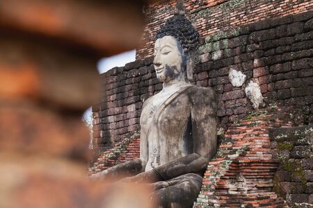 Ruin site of Sukhothai, ancient civilization of Siam (ancient name of Thailand)の写真素材