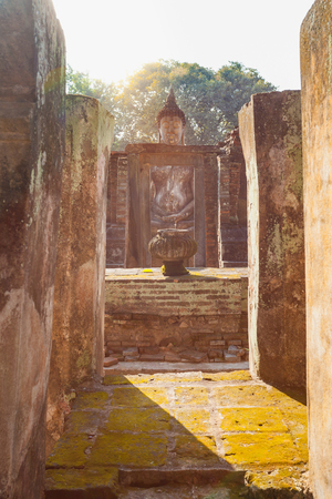 Ruin site of Sukhothai, ancient civilization of Siam (ancient name of Thailand)の写真素材