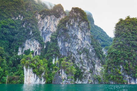 Natural attractions at Ratchaprapha Dam, Khao Sok National Park, Suratthani Province, Thailand.Cheow Lan Dam (Ratchaprapa Dam)の写真素材