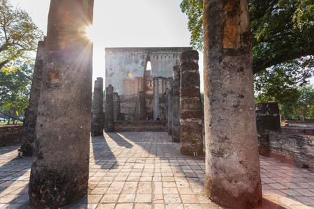 Ruin site of Sukhothai, ancient civilization of Siam (ancient name of Thailand)の写真素材