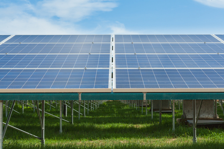 Solar power plant, Alternative power in Thailandの写真素材