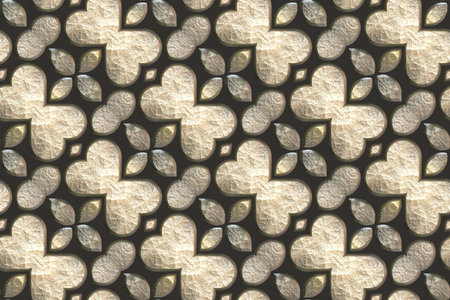 STONE TILE FLORAL AND DIES PATTERN