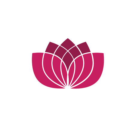 Floral logo with three leaves of linear smooth elegant styleのイラスト素材
