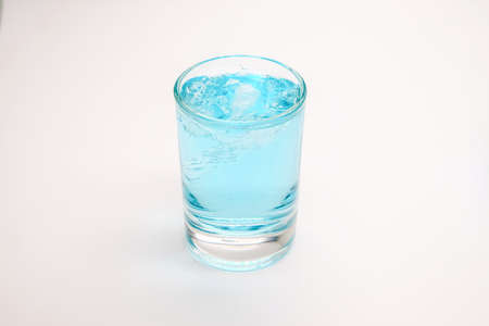 blue alcoholic drink in a decanter. Cocktail with blue gin , tonicの写真素材